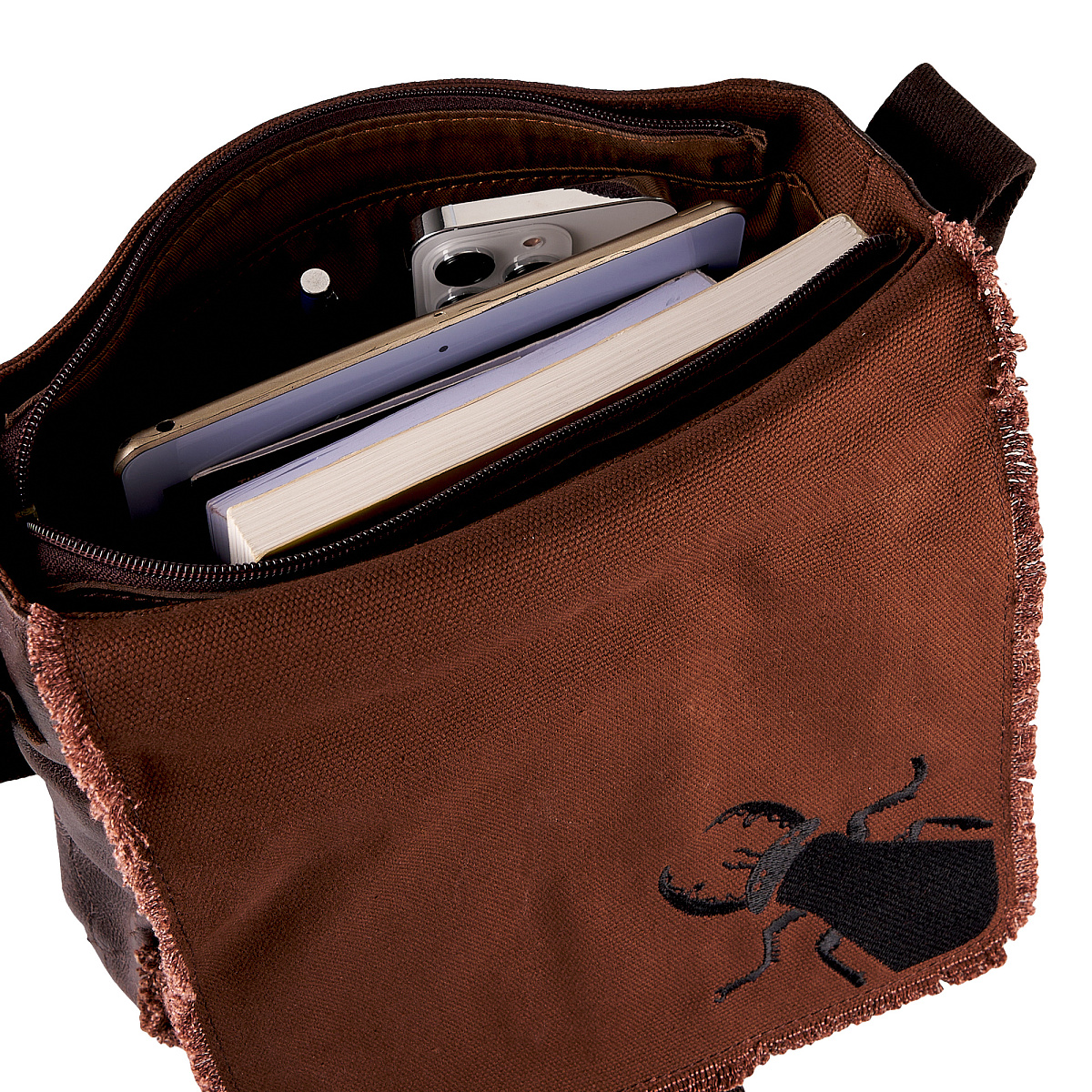 Сумка через плечо Dr.Koffer из натуральной кожи коричневая