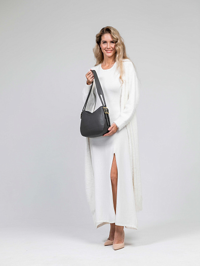 Женская сумка Dr.Koffer из натуральной кожи серая