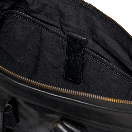 Деловая сумка Dr.Koffer из натуральной кожи черная