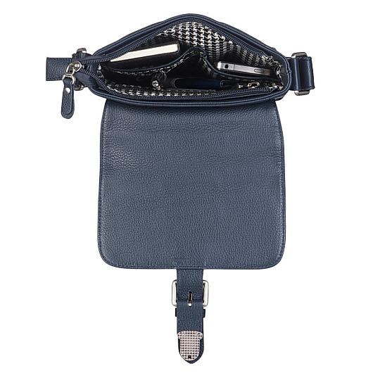 Сумка через плечо Dr.Koffer из натуральной кожи синяя