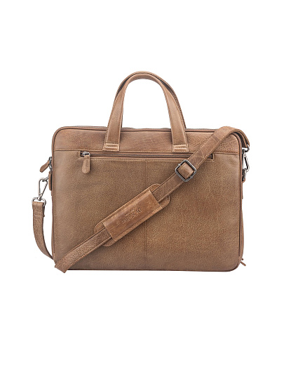 Сумка для документов Dr. Koffer из натуральной кожи коричневая