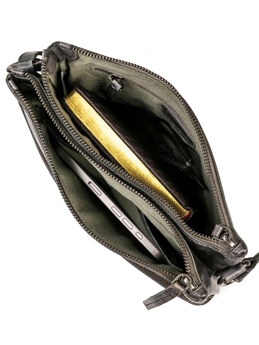 Сумка через плечо Dr.Koffer из натуральной кожи серая