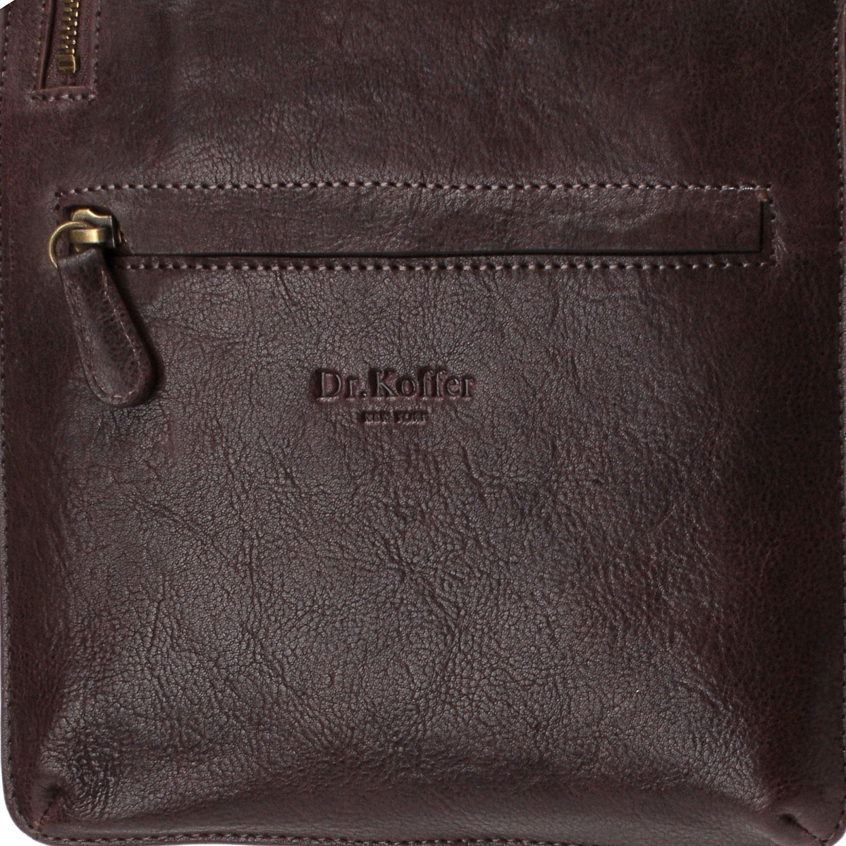 Сумка через плечо Dr.Koffer из натуральной кожи коричневая