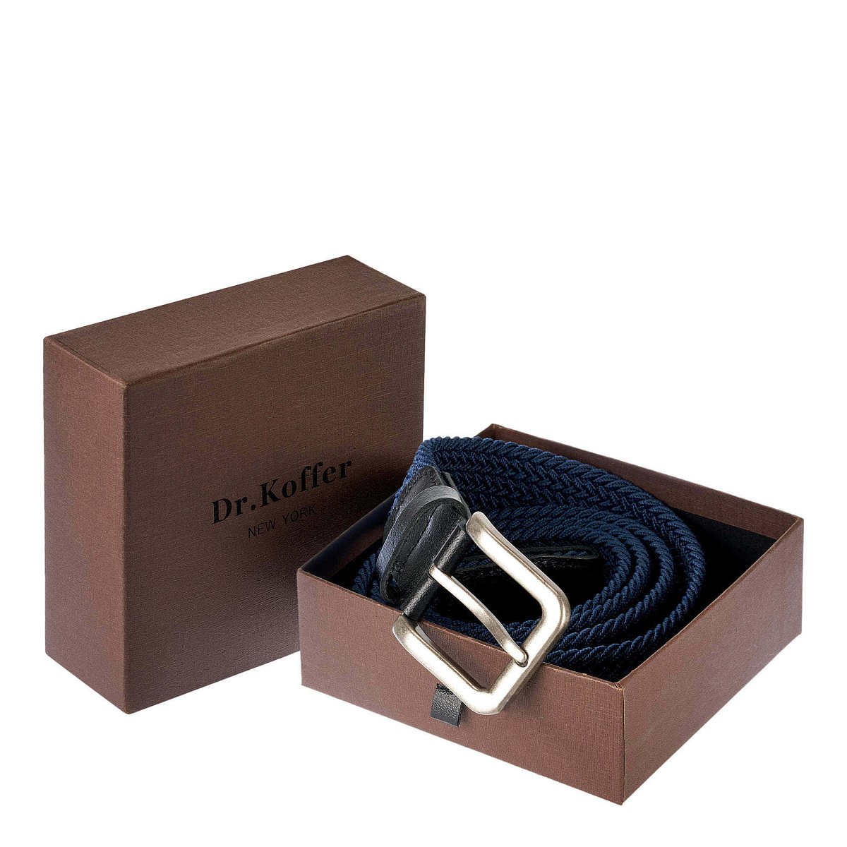 Ремень Dr.Koffer из натуральной кожи и текстиля синий