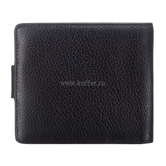 Черное портмоне классического дизайна из натуральной кожи с клапаном на кнопке Dr.Koffer X510117-220-04