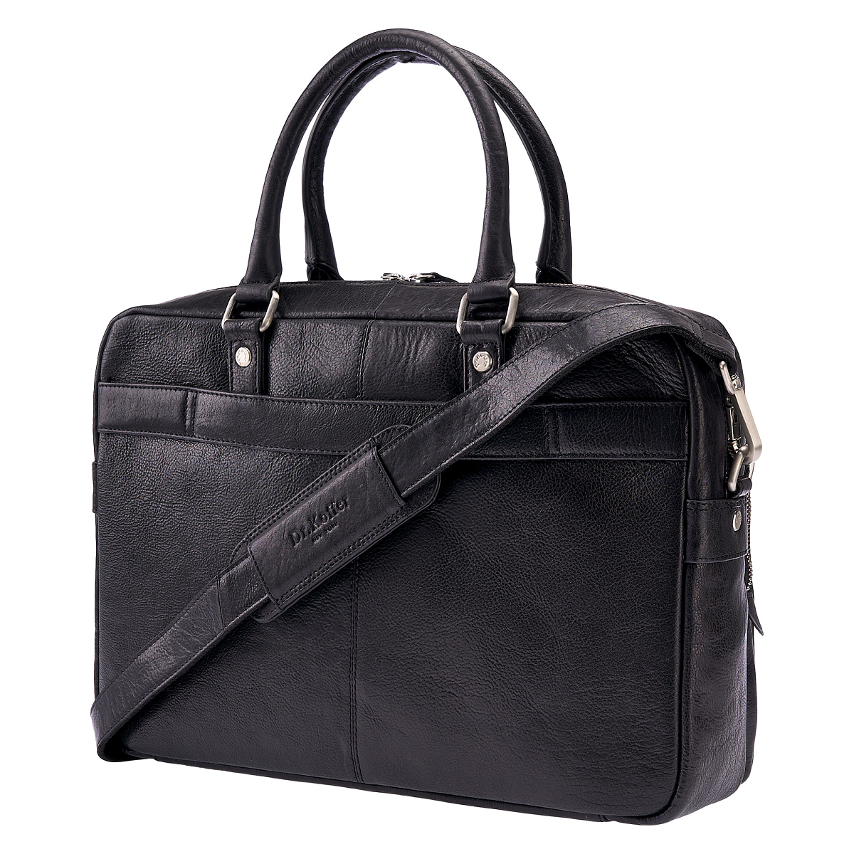 Деловая сумка Dr.Koffer из натуральной кожи черная