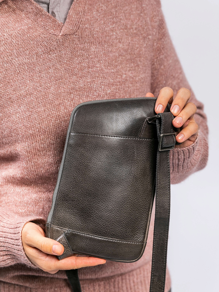 Рюкзак Dr. Koffer из натуральной кожи серый