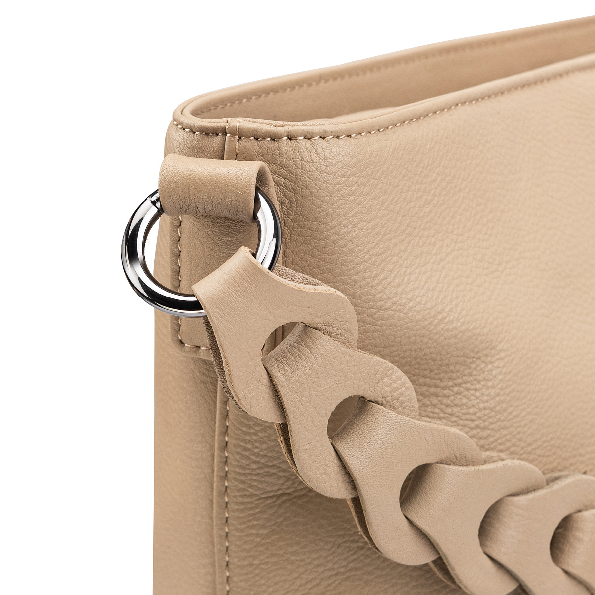 Женская сумка Dr.Koffer из натуральной кожи бежевая