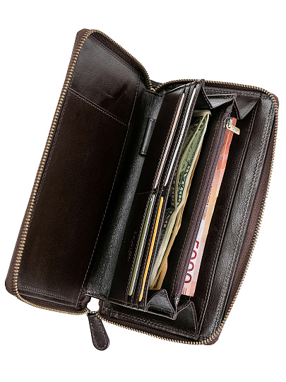 Портмоне Dr.Koffer из натуральной кожи коричневое