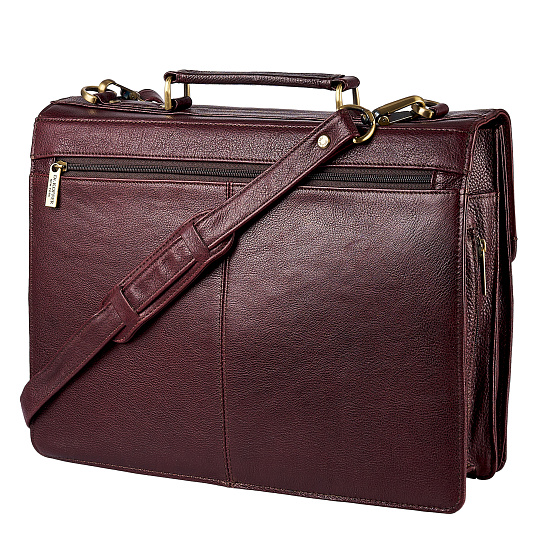 Портфель Dr.Koffer из натуральной кожи темно-коричневый