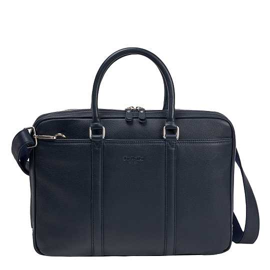 Деловая сумка Dr.Koffer из натуральной кожи синяя
