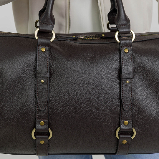 Дорожная сумка Dr.Koffer из натуральной кожи коричневая