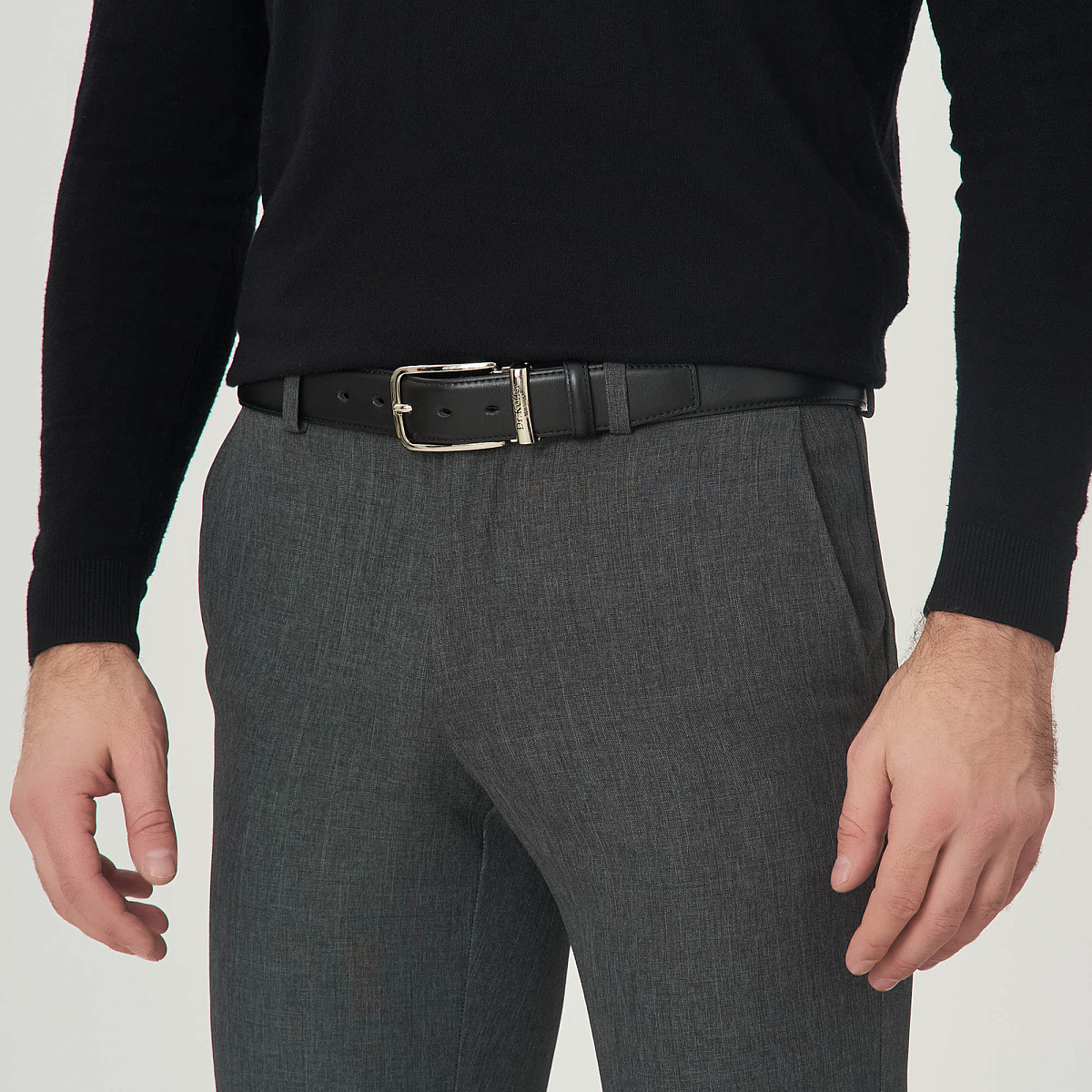 Ремень Dr. Koffer из натуральной кожи черный