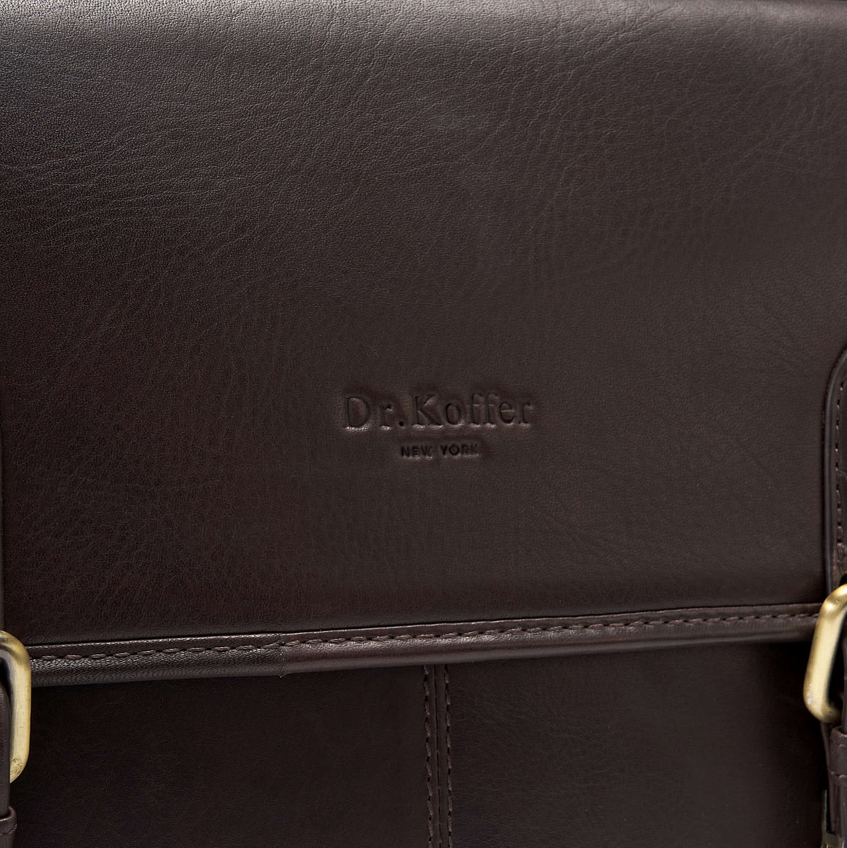 Портфель Dr.Koffer из натуральной кожи темно-коричневый