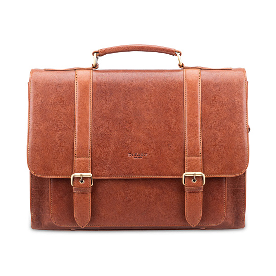 Портфель Dr.Koffer из натуральной кожи светло-коричневый