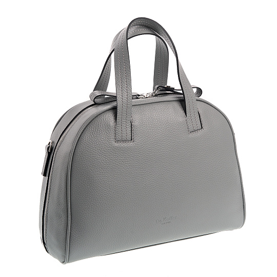 Женская сумка Dr. Koffer из натуральной кожи серебристая