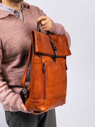 Рюкзак Dr. Koffer из натуральной кожи коричневый