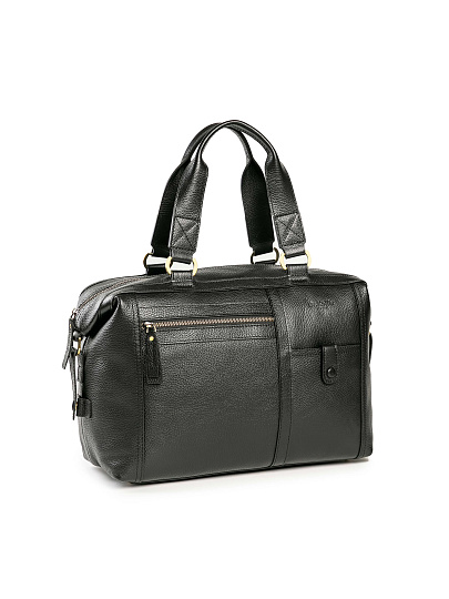 Дорожная сумка Dr. Koffer из натуральной кожи черная