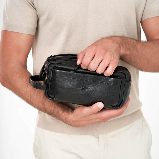 Несессер Dr. Koffer из натуральной кожи черный