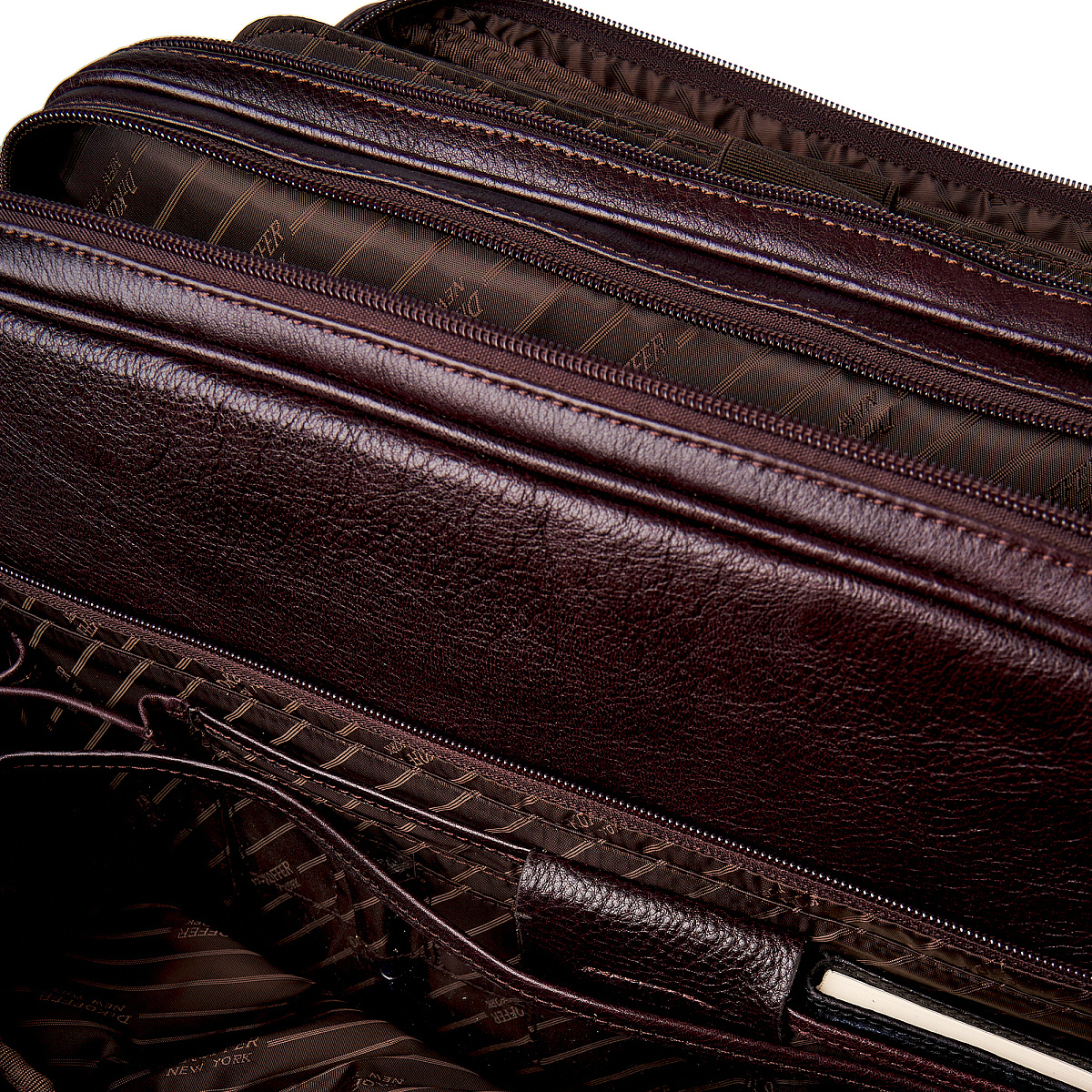 Портфель Dr.Koffer из натуральной кожи темно-коричневый