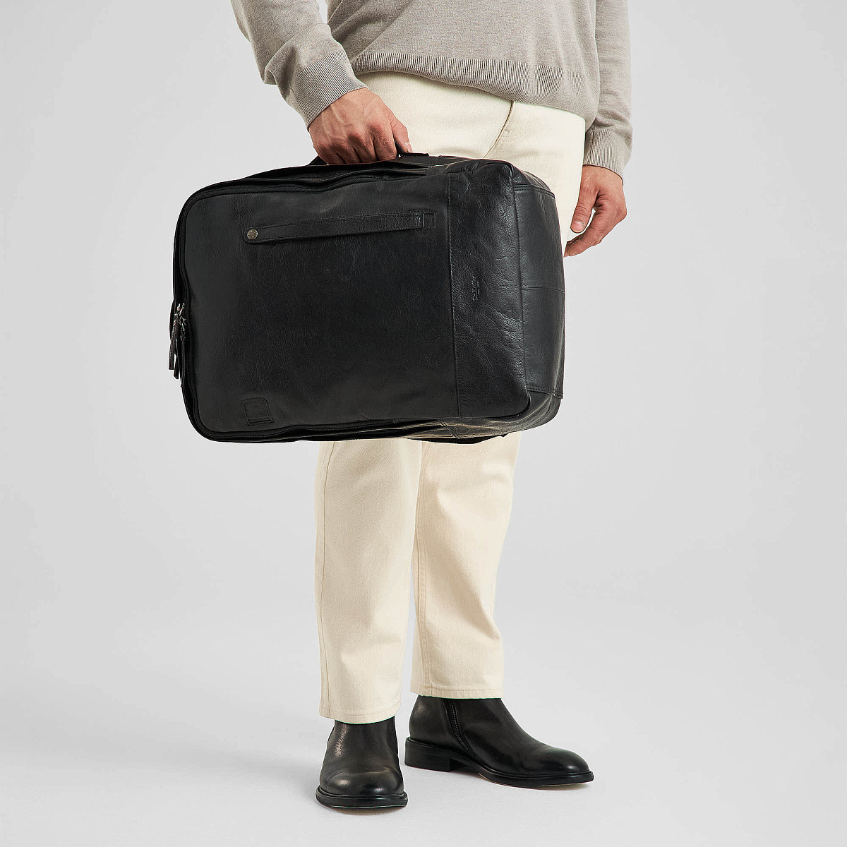 Рюкзак Dr.Koffer из натуральной кожи черный