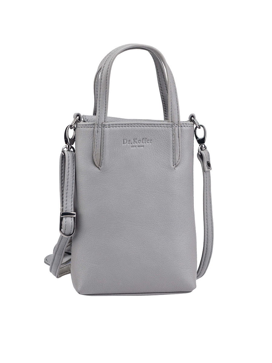 Сумка через плечо Dr.Koffer из натуральной кожи серая