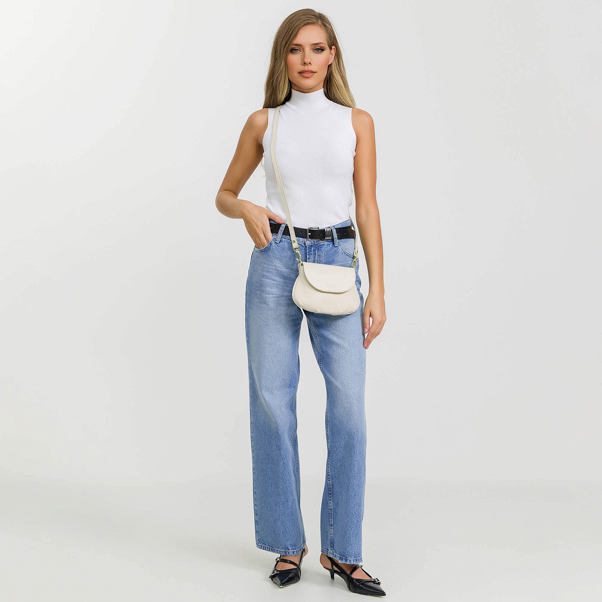 Женская сумка Dr. Koffer из натуральной кожи белая