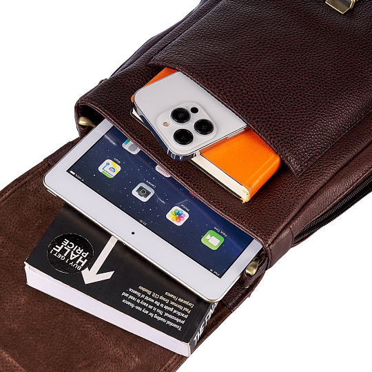 Сумка планшет Dr.Koffer из натуральной кожи коричневый