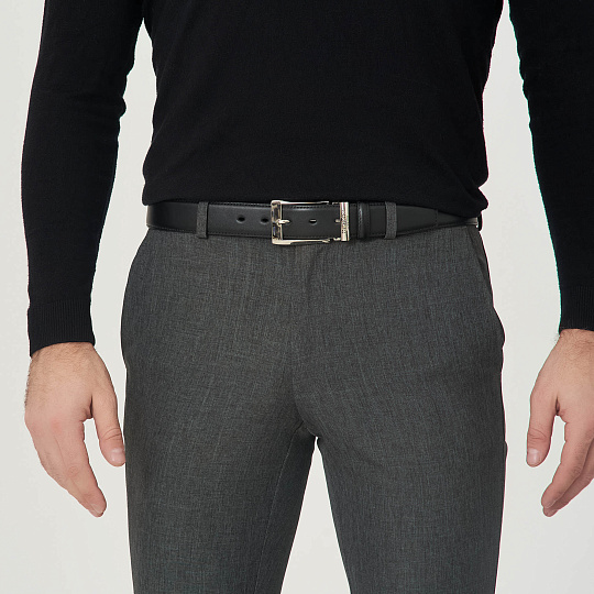 Ремень Dr. Koffer из натуральной кожи черный