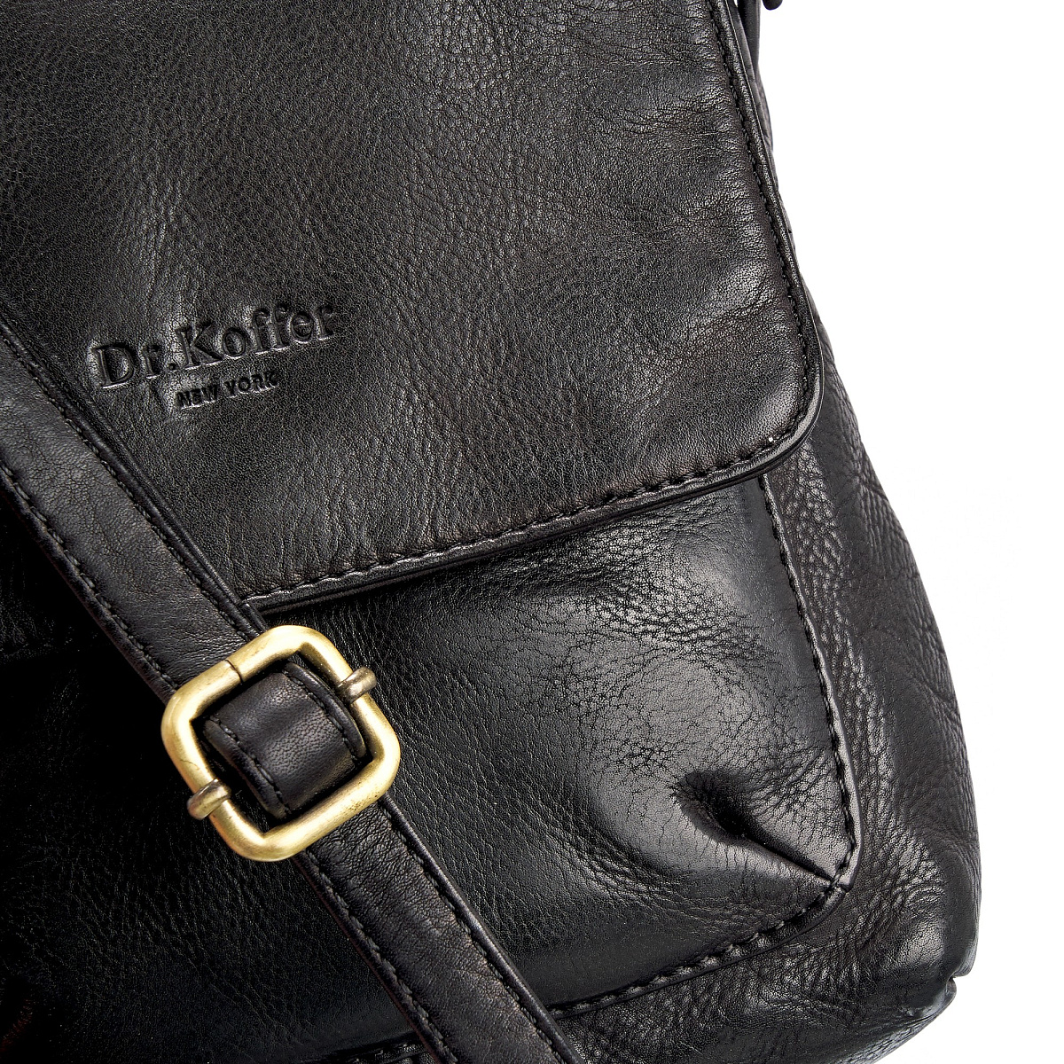 Сумка через плечо Dr.Koffer из натуральной кожи черная