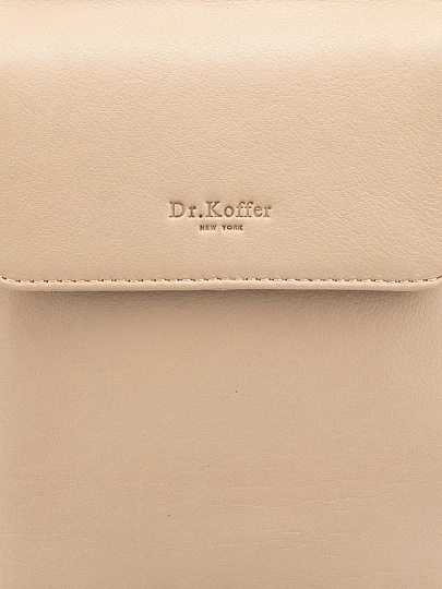 Сумка через плечо Dr.Koffer из натуральной кожи бежевая