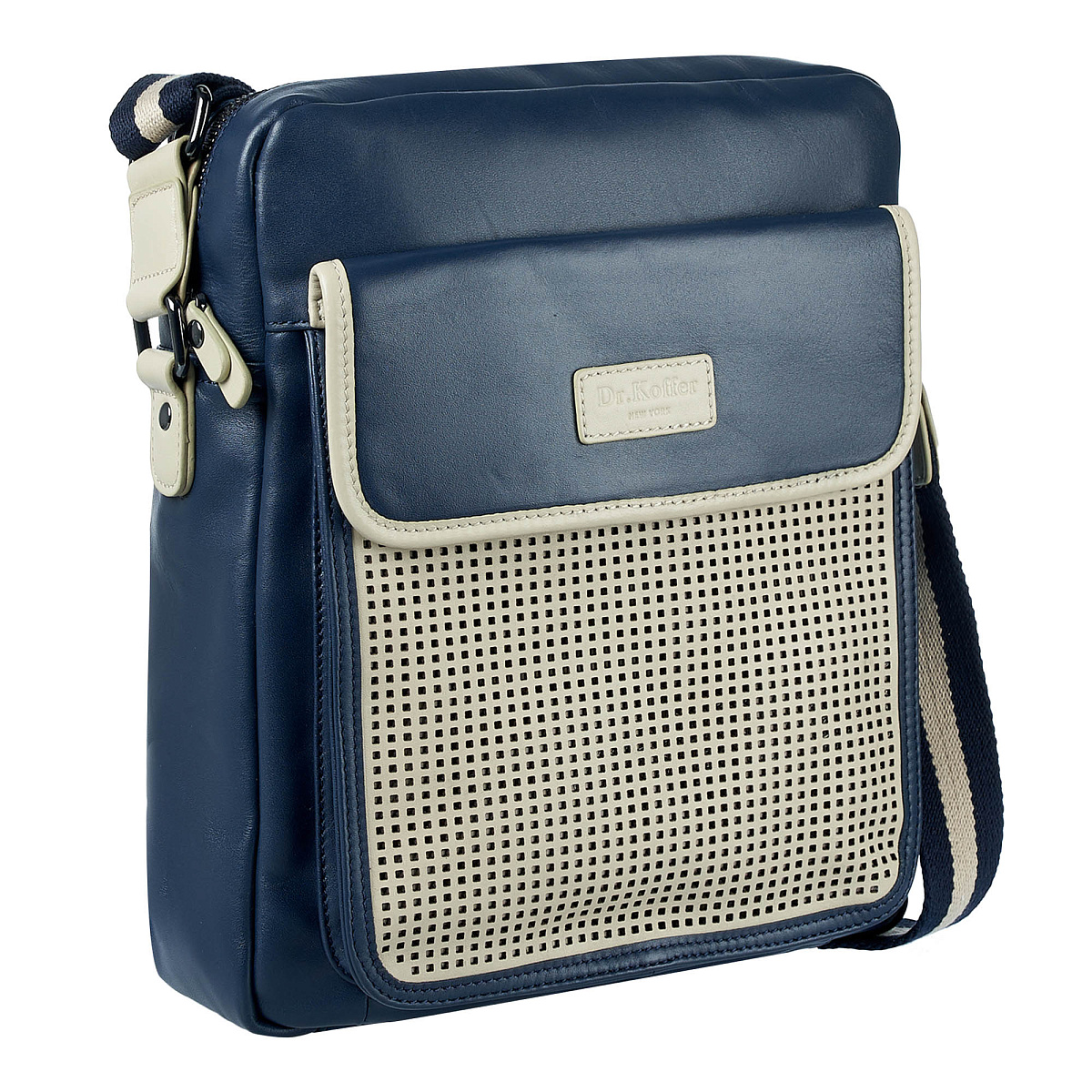 Сумка через плечо Dr.Koffer из натуральной кожи синяя