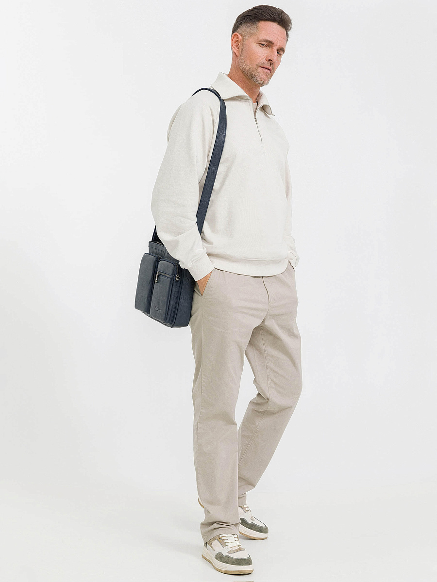 Деловая сумка Dr.Koffer из натуральной кожи синяя