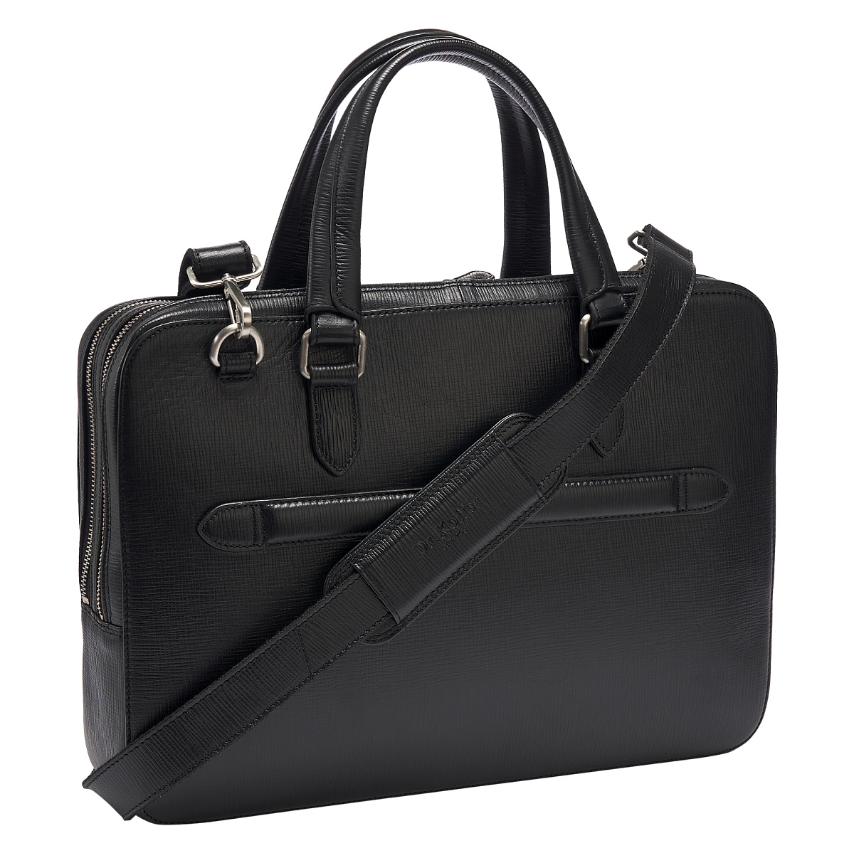 Деловая сумка Dr.Koffer из натуральной кожи черная