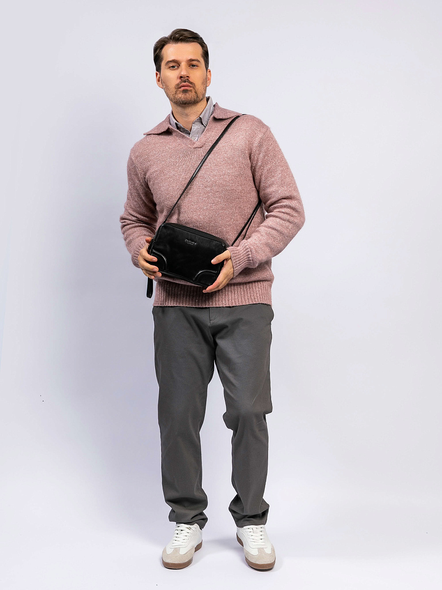 Сумка-визитка Dr. Koffer из натуральной кожи черная