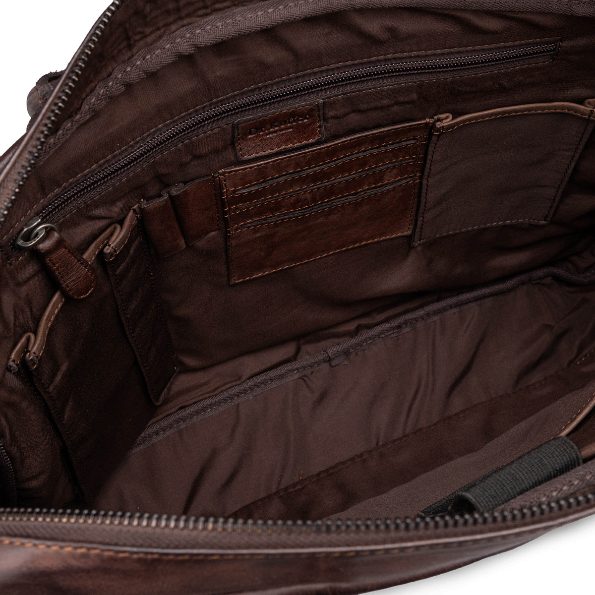 Деловая сумка Dr.Koffer из натуральной кожи темно-коричневая