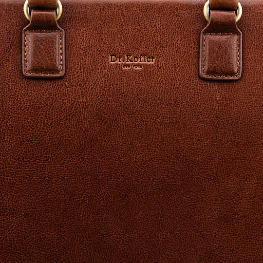 Деловая сумка Dr.Koffer из натуральной кожи коричневая