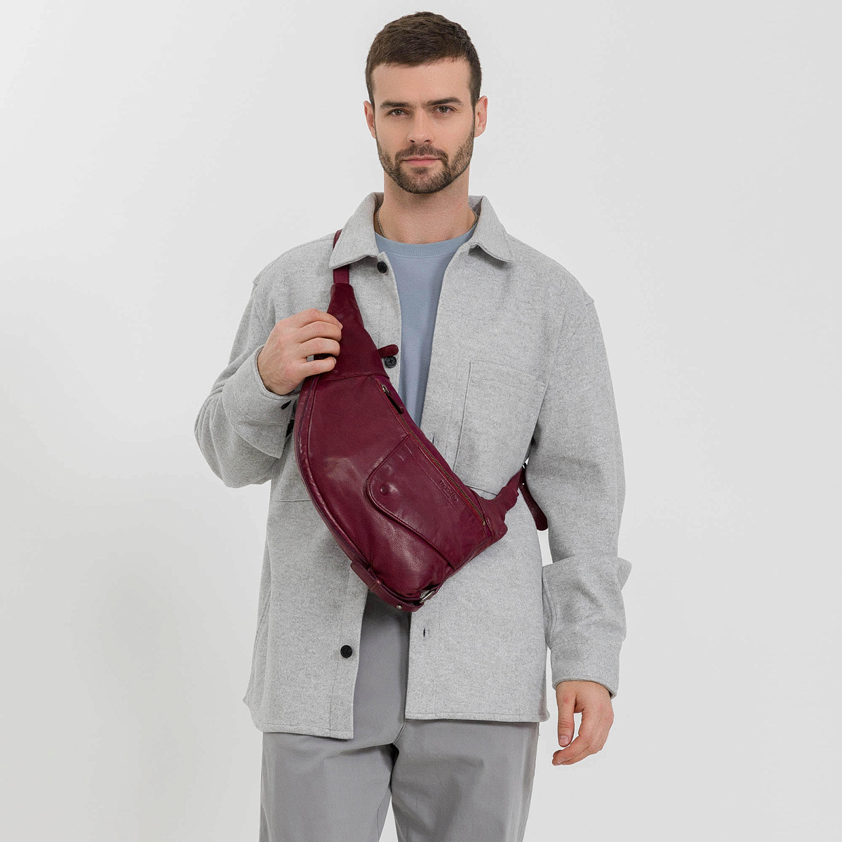 Рюкзак Dr.Koffer из натуральной кожи бордовый