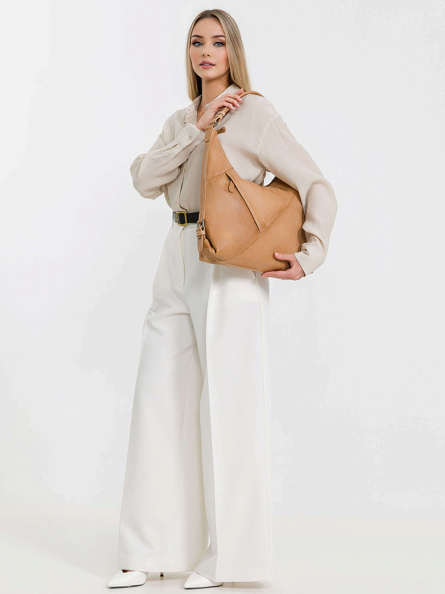 Женская сумка Dr.Koffer из натуральной кожи бежевая