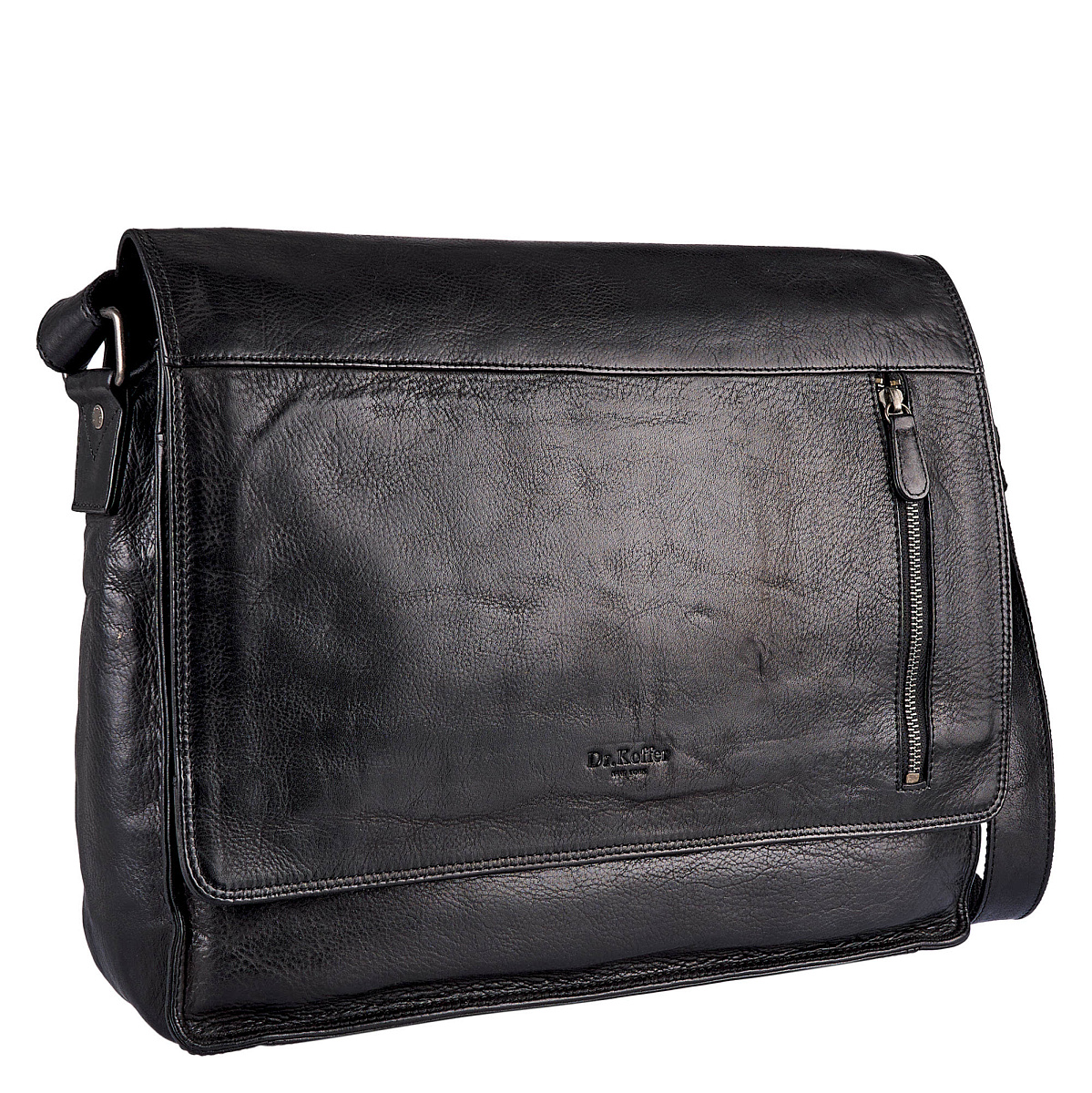 Сумка через плечо Dr.Koffer из натуральной кожи черная