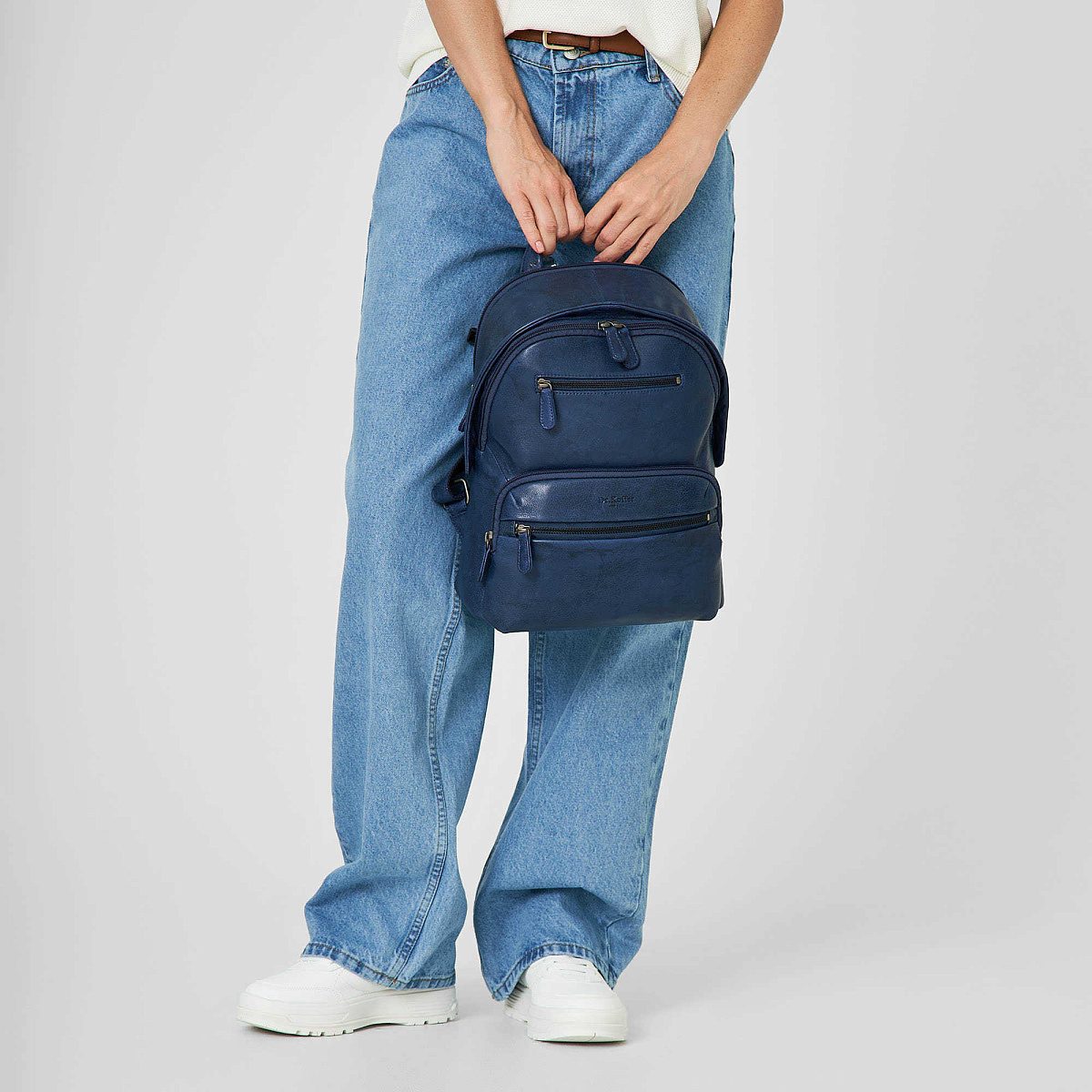 Рюкзак Dr.Koffer из натуральной кожи синий