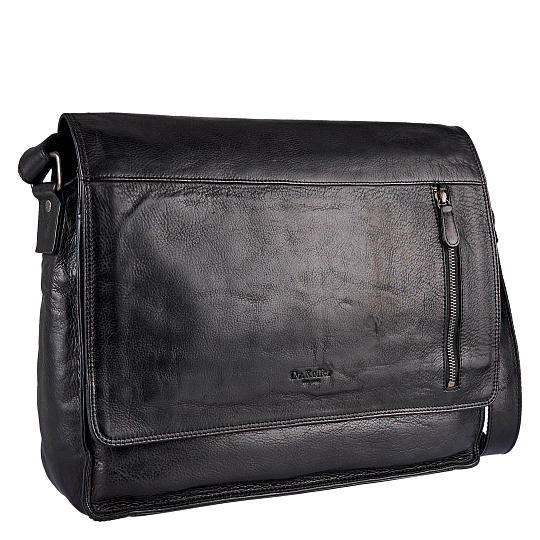 Сумка через плечо Dr.Koffer из натуральной кожи черная