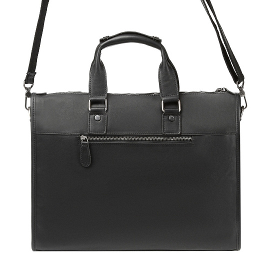 Деловая сумка Dr.Koffer из натуральной кожи черная