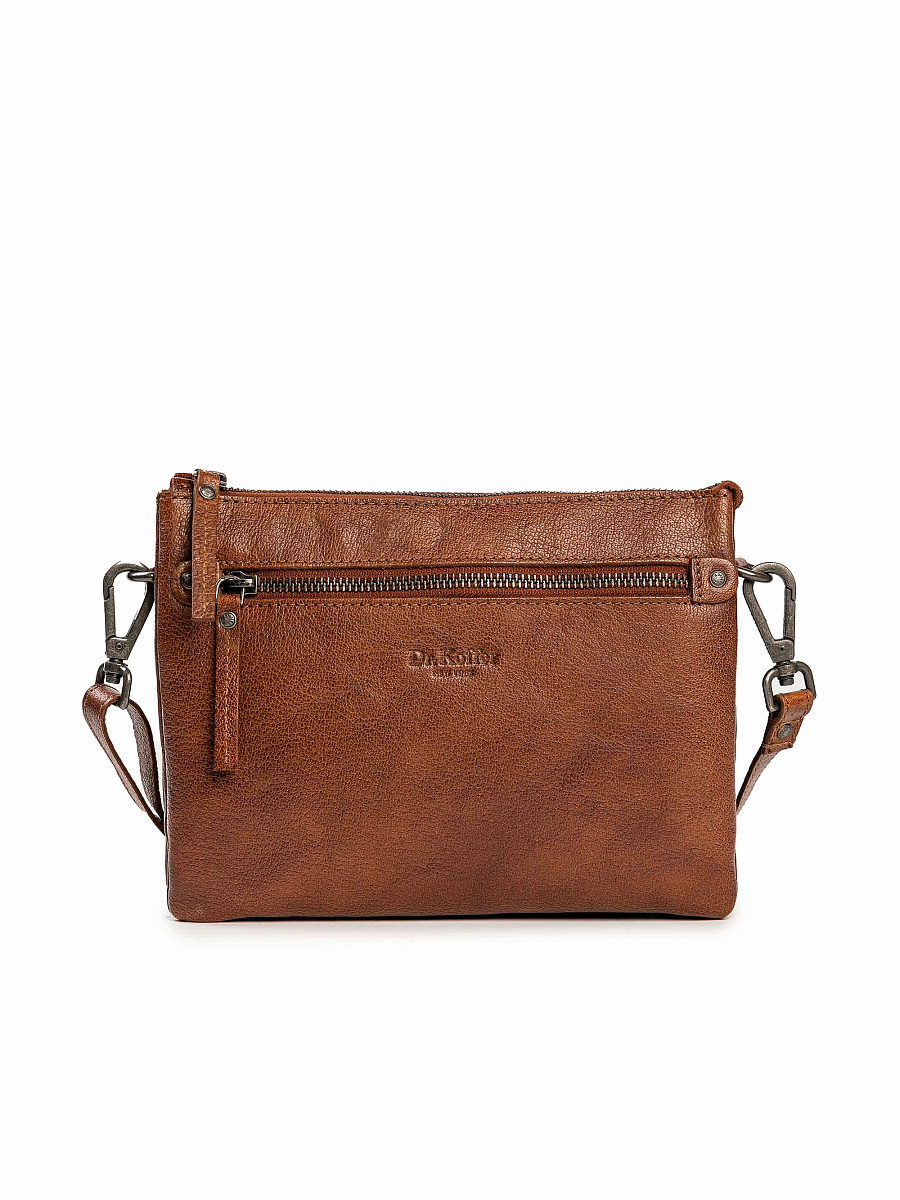 Сумка через плечо Dr.Koffer из натуральной кожи коричневая