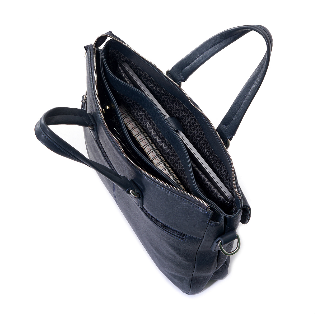 Деловая сумка Dr.Koffer из натуральной кожи синяя