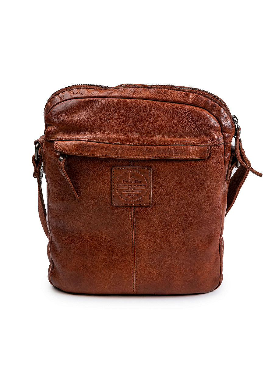 Сумка через плечо Dr.Koffer из натуральной кожи коричневая