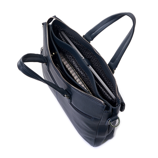 Деловая сумка Dr.Koffer из натуральной кожи синяя