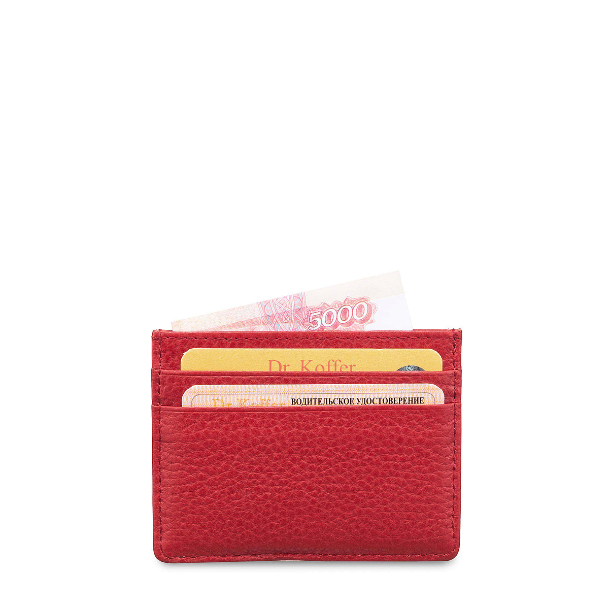 Кредитница Dr.Koffer из натуральной кожи красная