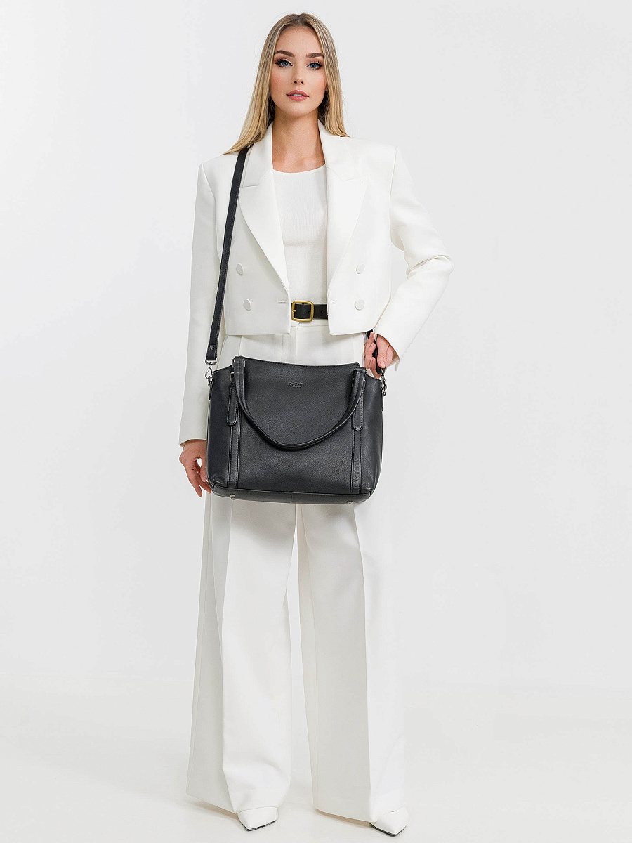 Женская сумка Dr.Koffer из натуральной кожи чёрная