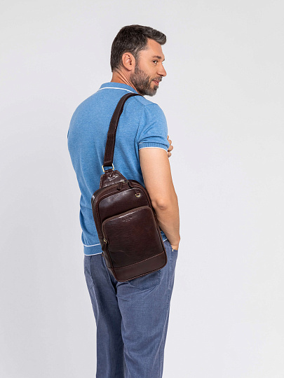 Рюкзак Dr.Koffer из натуральной кожи темно-коричневый